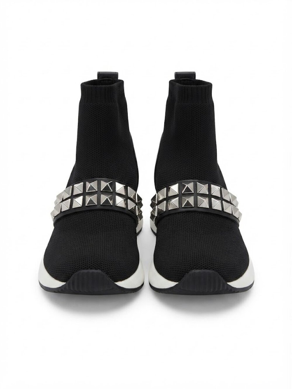 Michael Kors Black Studded Knit Slip On Sneakers Size 5
